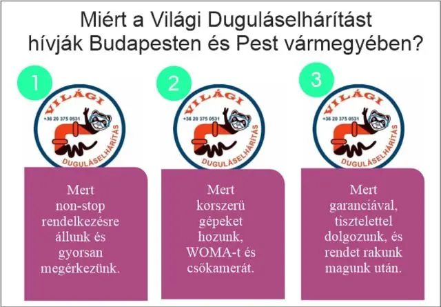 Amiért az ügyfelek a Világi Duguláselhárítást választják - infografika.