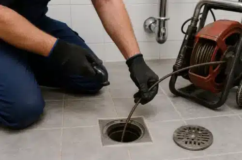 Duguláselhárító szakember gépi spirállal